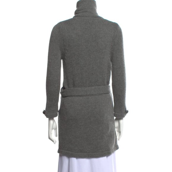 Burberry High Collar Neck Sweater / CardiCoat - Wool/Cashmere - Grey - Sz Small - Picture 5 of 11